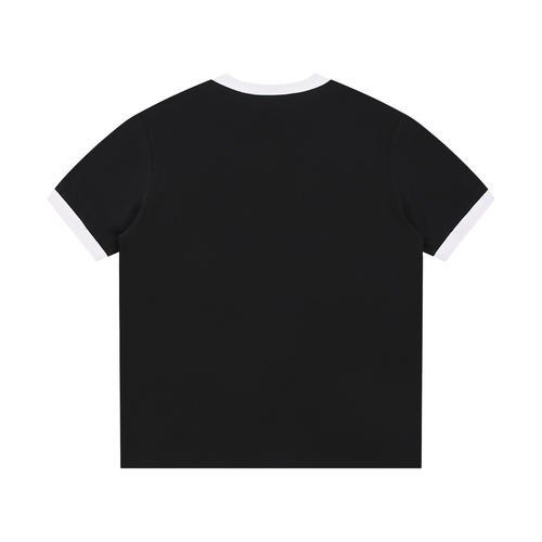 Contrast Edge Ribbed Crewneck T-Shirt