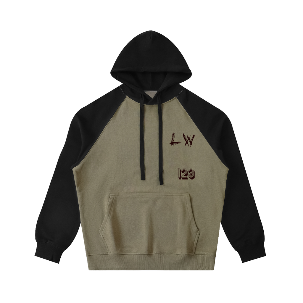 Color-Block Raglan Sleeve Hoodie