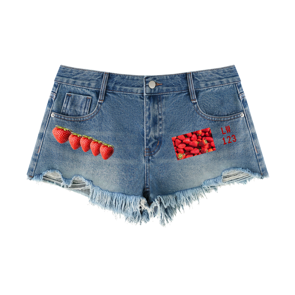 Women's Vintage Wash Raw Hem Denim Shorts