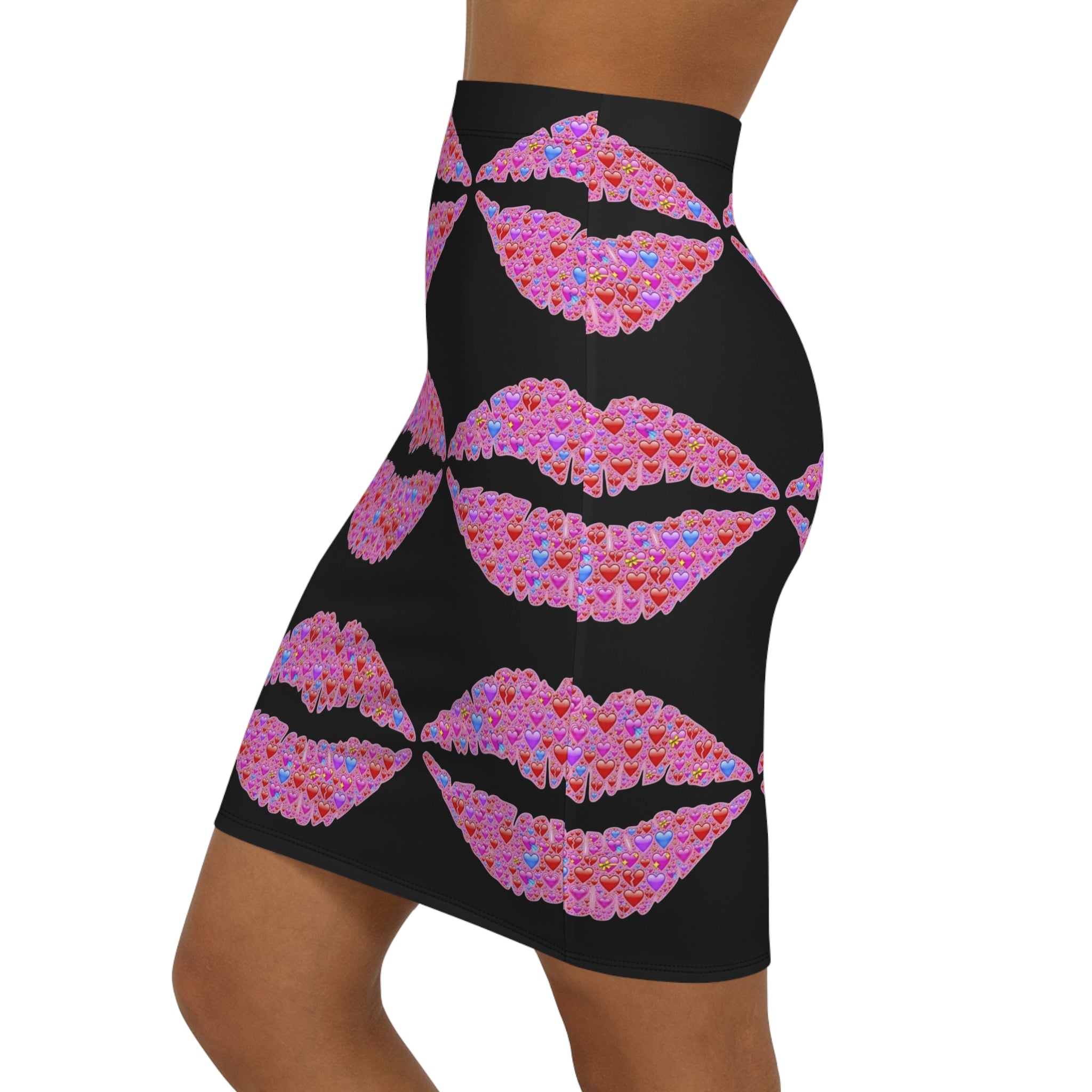 LW 123 Women's Mid-Waist Pencil Skirt (AOP)