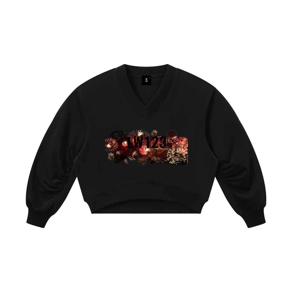LW 123 Women’s Crop V-Neck Sweatshirt
