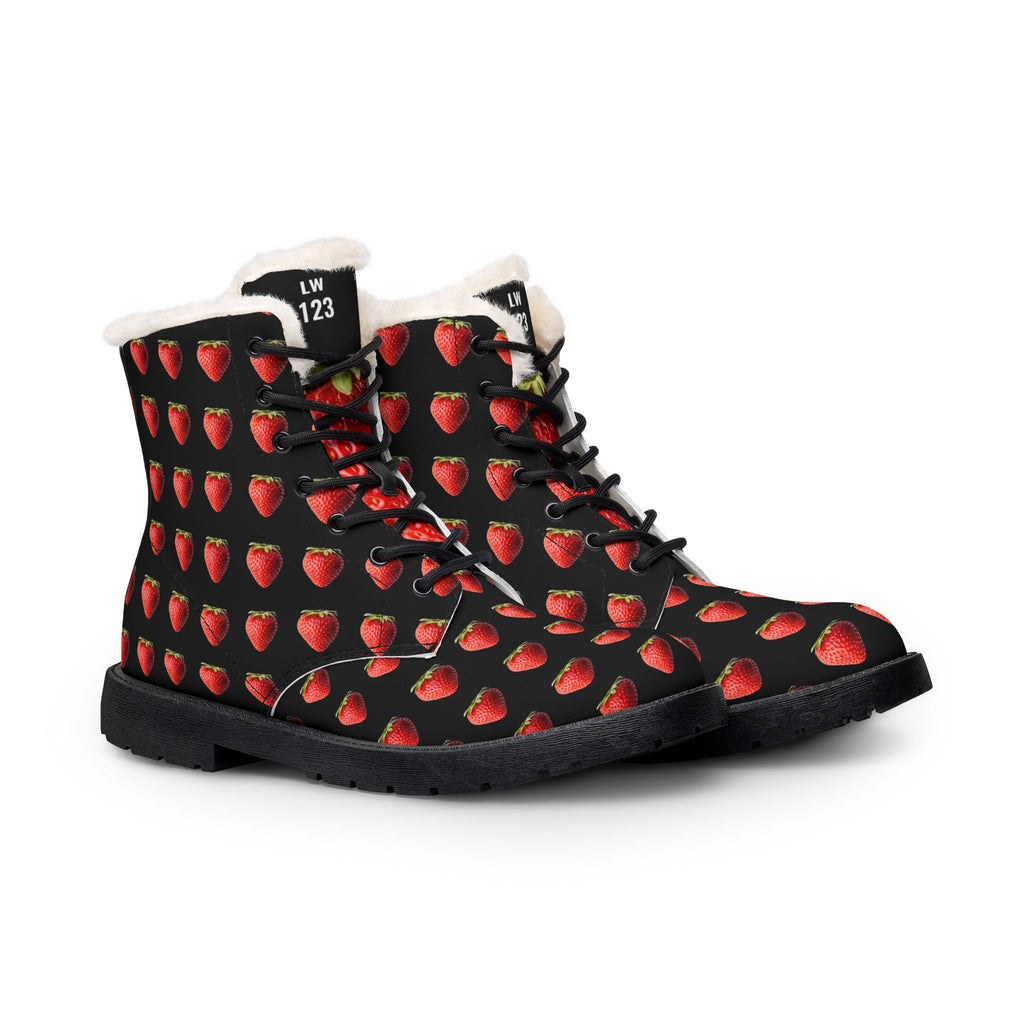 LW 123 Strawberry Women's Fur and Leather Boots