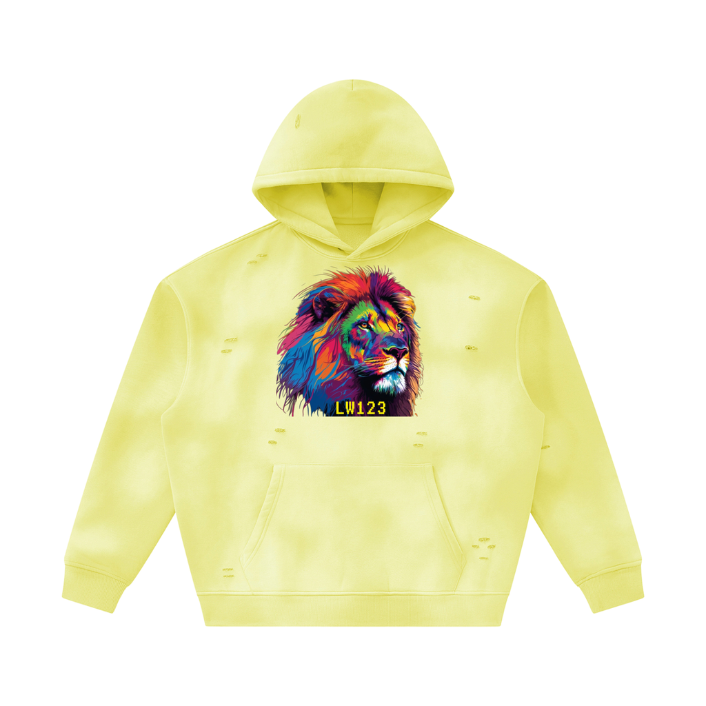 LW 123 Sunfade Frayed Fleece Hoodie