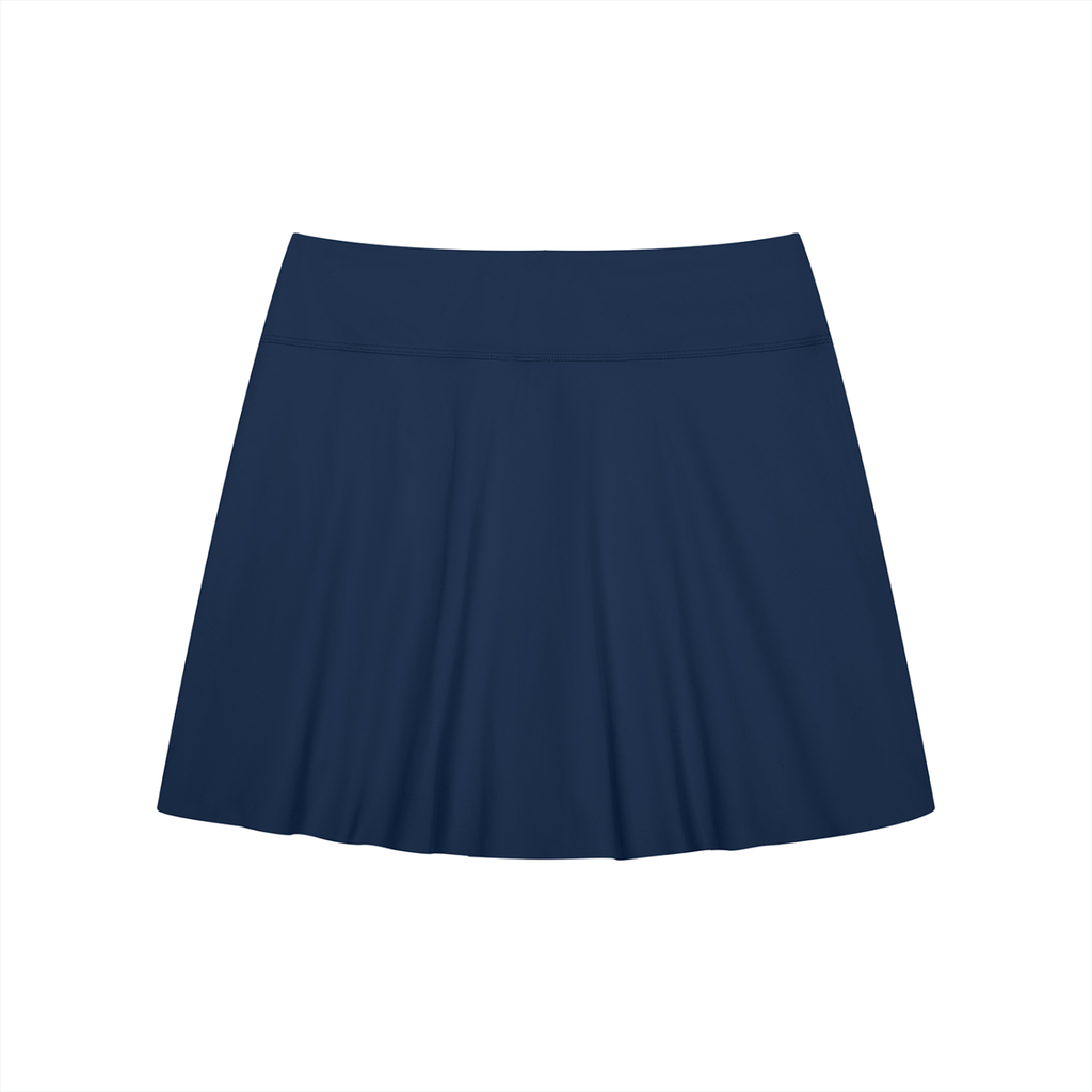Women's A-Line Contrast Panel Slit Skirt