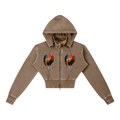 Vintage Washed Cropped Fleece Hoodie