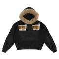 Sun Fade Boxy Detachable Fur Hoodie