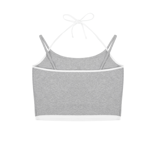 Contrast Binding Halter Tank Top