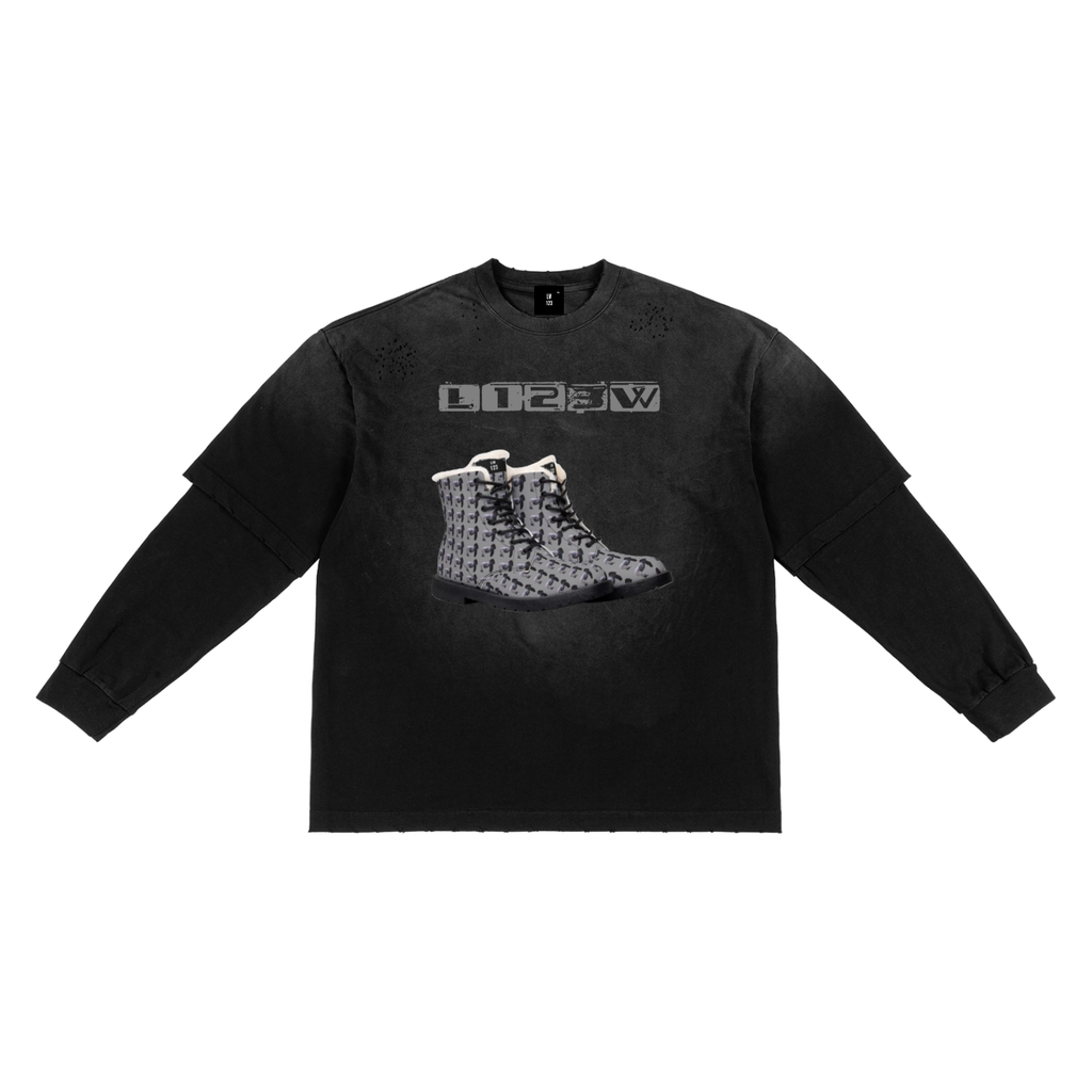 LW 123 Sunfade Hand-Frayed Faux Two-Piece T-Shirt