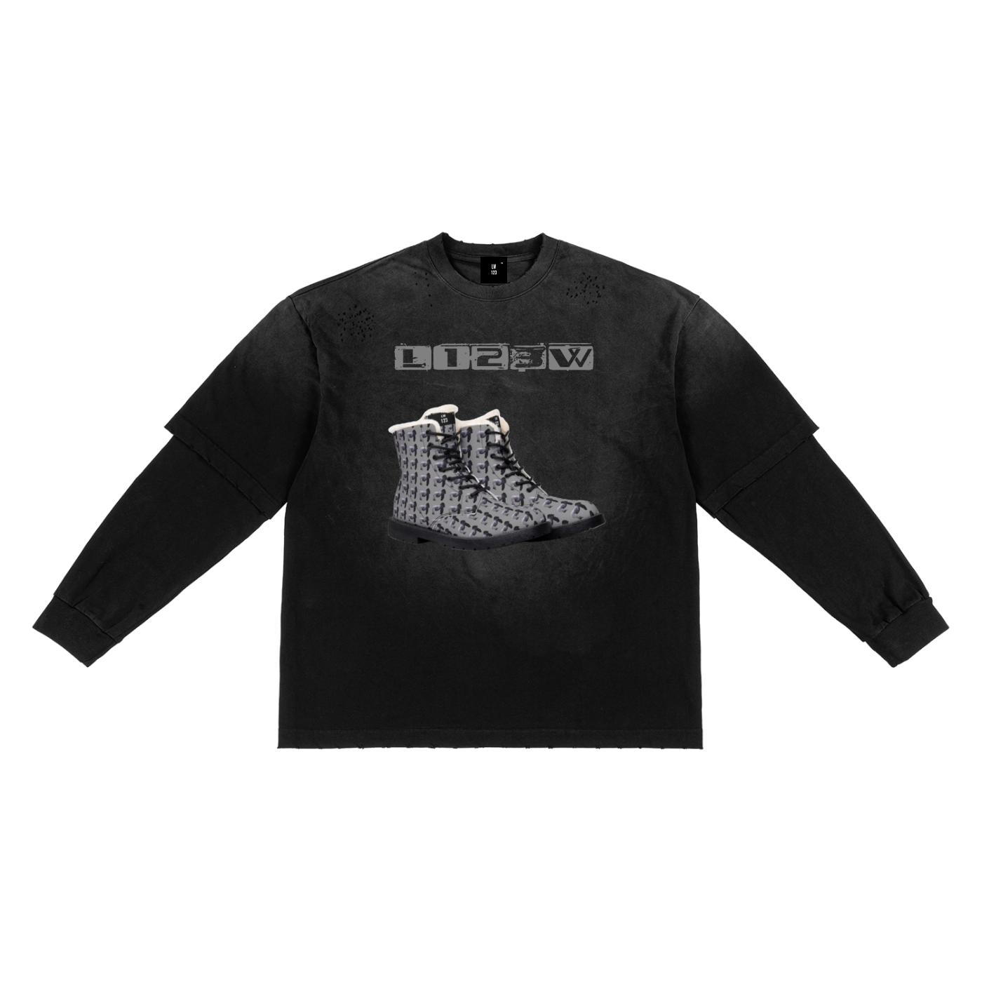 LW 123 Sunfade Hand-Frayed Faux Two-Piece T-Shirt