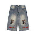 Vintage Wash Baggy Denim Shorts
