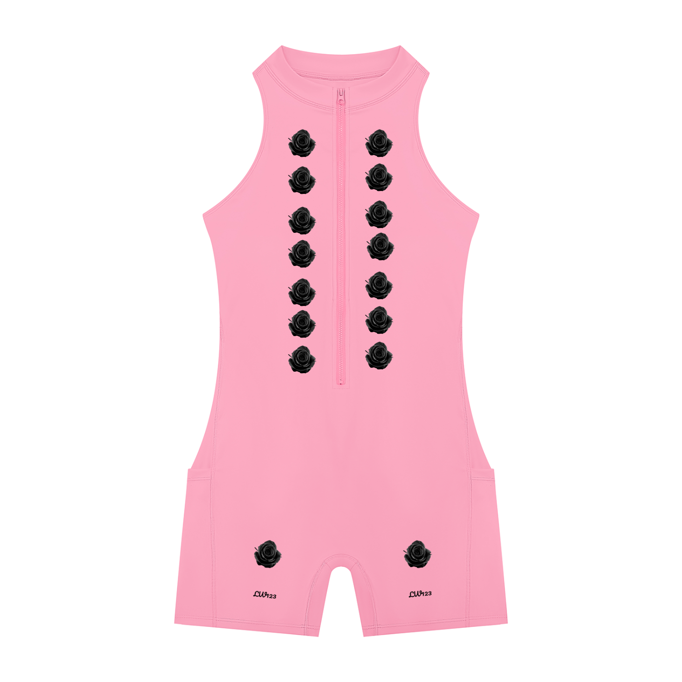 LW 123  Quarter-Zip Yoga Romper