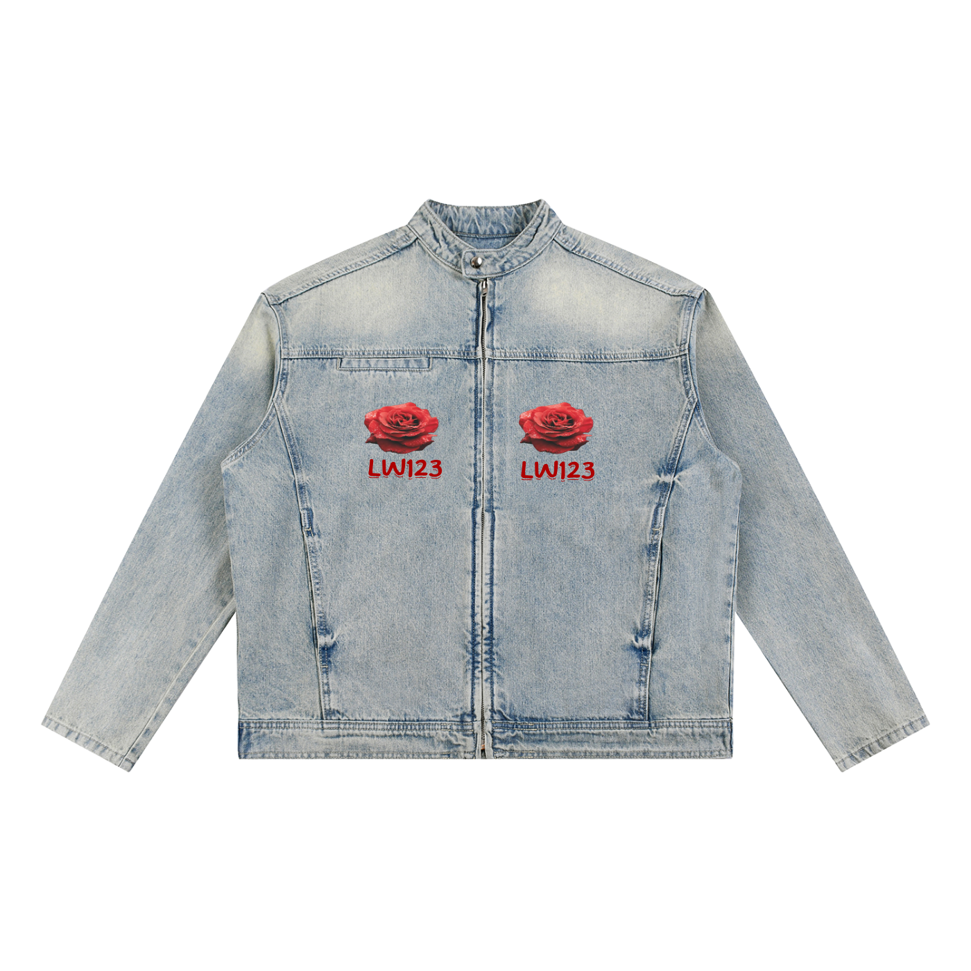 Vintage Wash Zip Denim Jacket