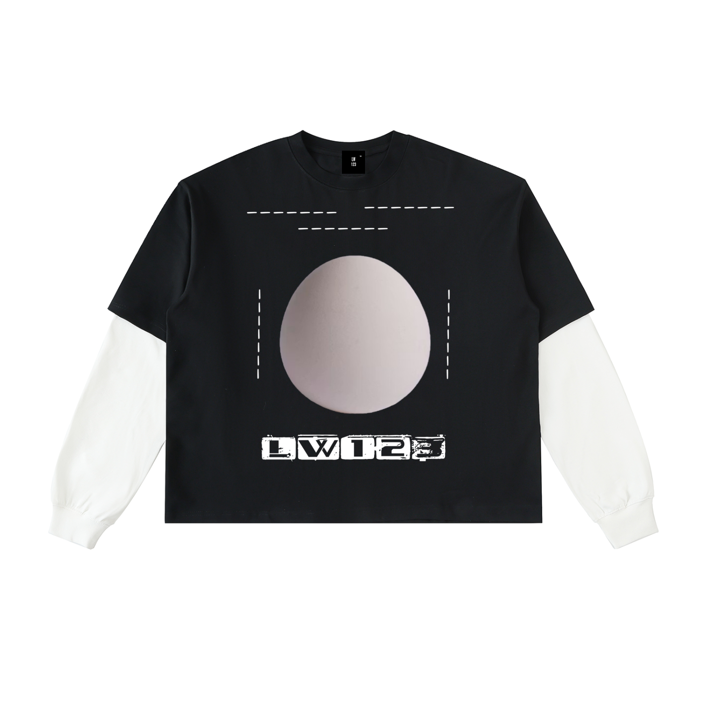 Layered Contrast Sleeve Cotton T-Shirt
