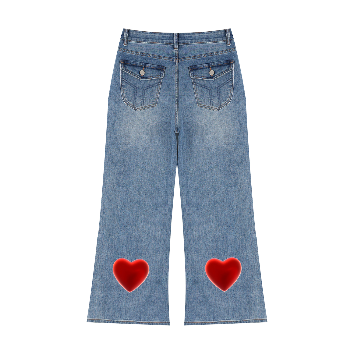 LW 123 Women’s Vintage Wash Wide Leg Jeans