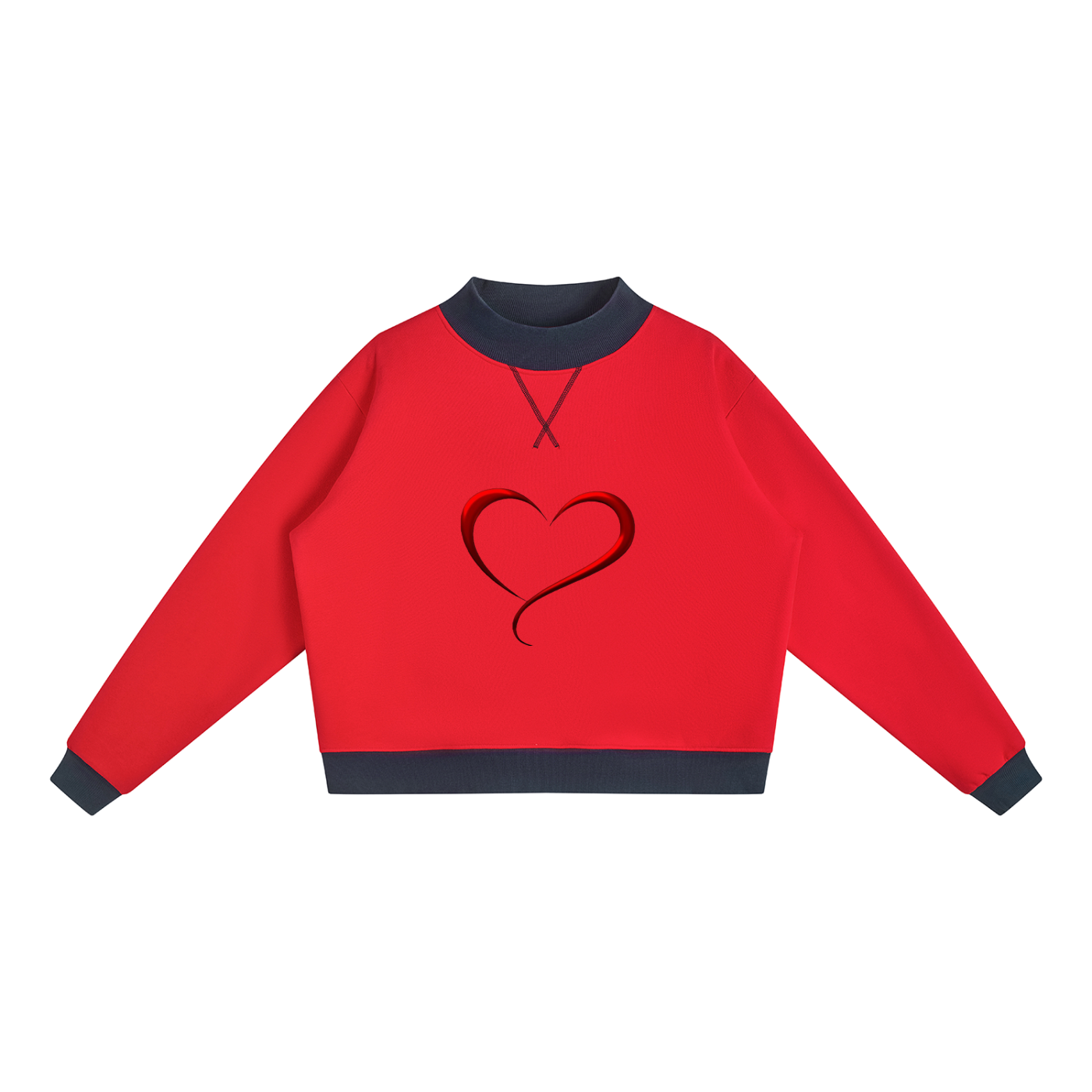 LW 123 Women’s Mock Neck Crewneck Sweatshirt