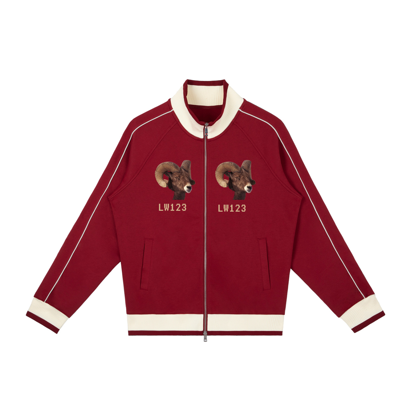 Color Block Raglan Sleeve Zip Track Jacket