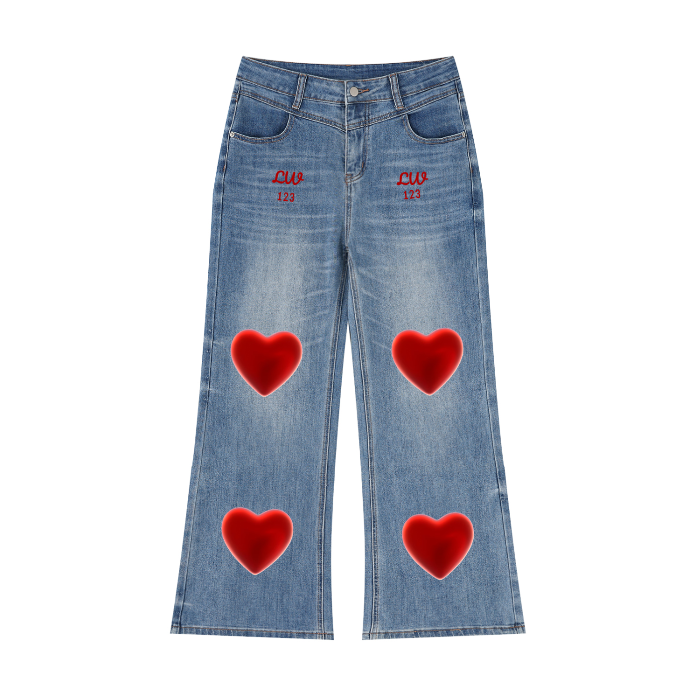 LW 123 Women’s Vintage Wash Wide Leg Jeans
