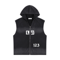 Vintage Washed Zip-Up Hooded Tank Top