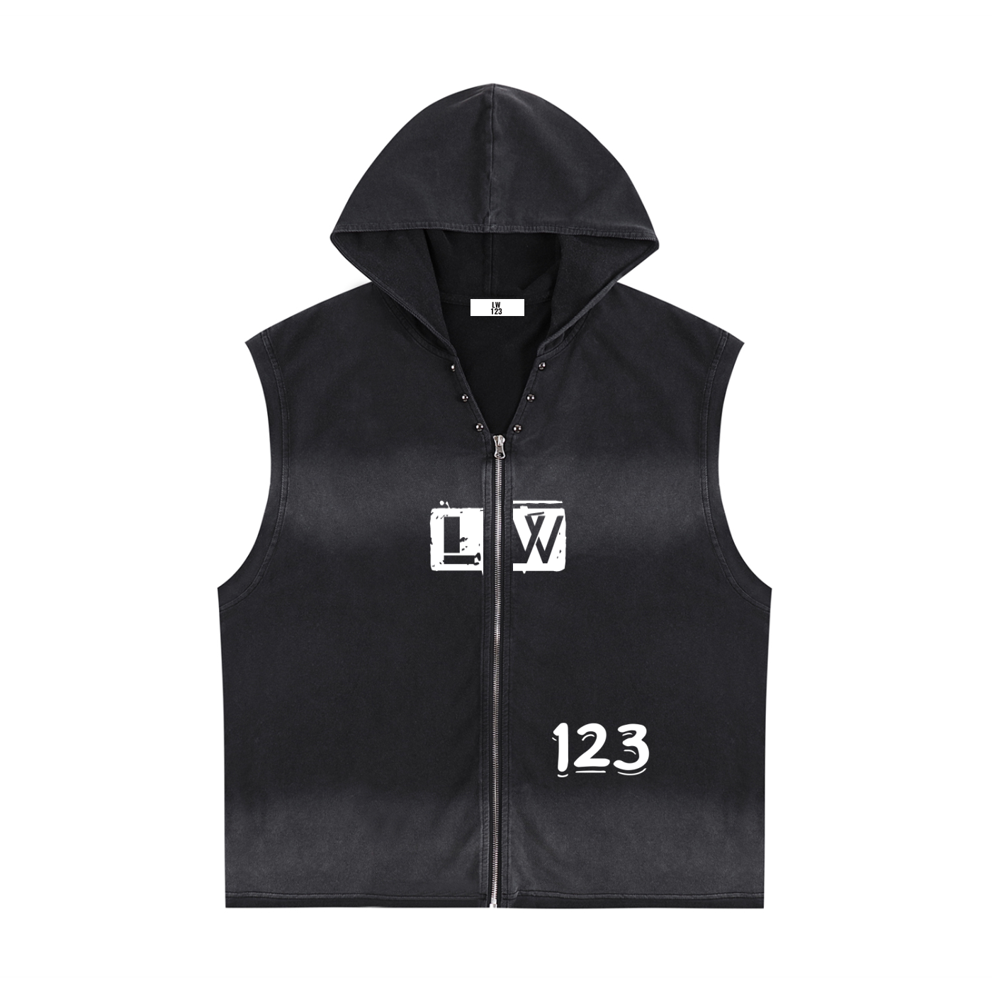 Vintage Washed Zip-Up Hooded Tank Top