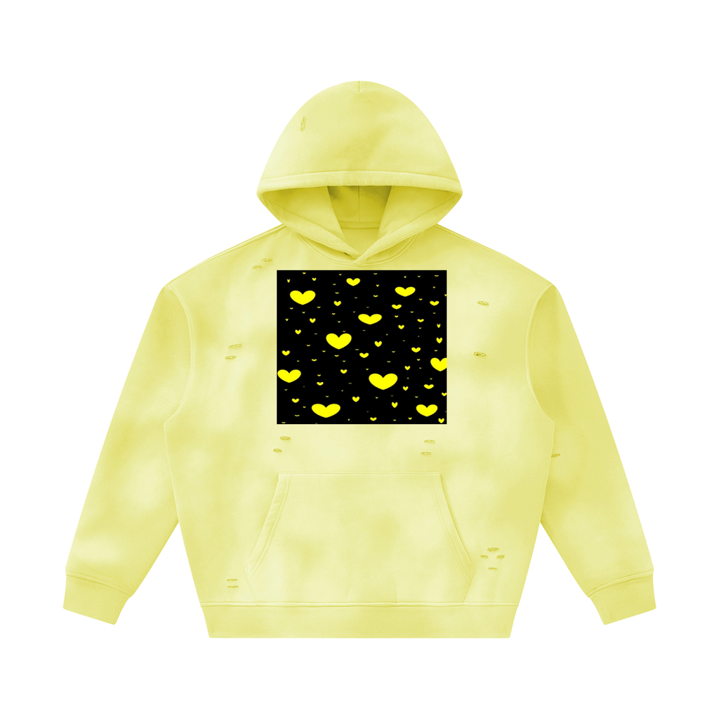 LW 123  Sunfade Frayed Fleece Hoodie