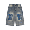 Vintage Wash Baggy Denim Shorts