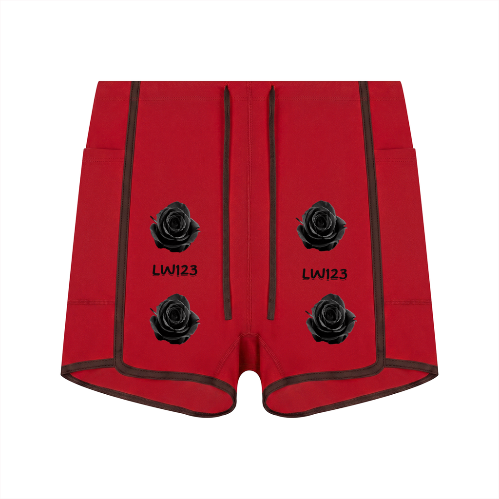 LW 123 Women's High Rise Color Block Yoga Shorts