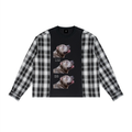 LW 123  Plaid Panel Long Sleeve T-Shirt