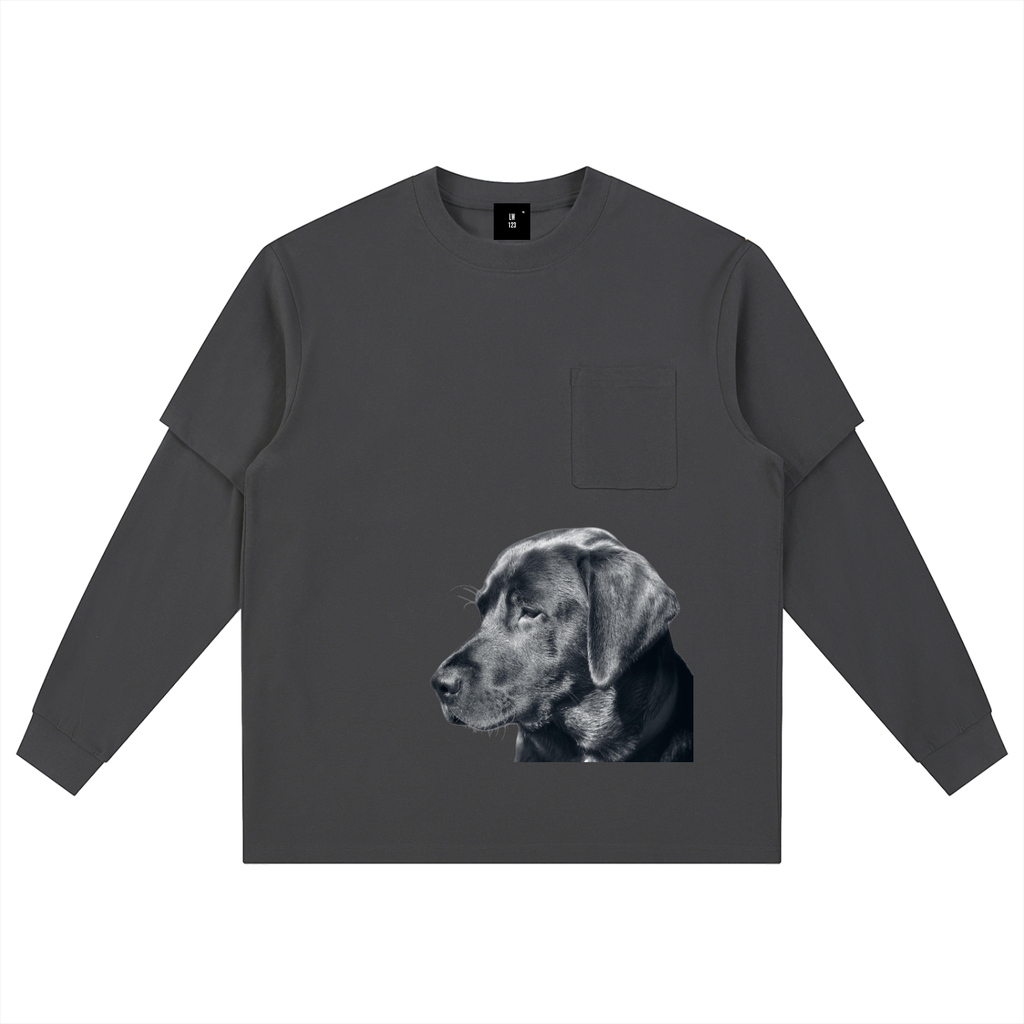 LW 123 Layered Long Sleeve Oversized Tee