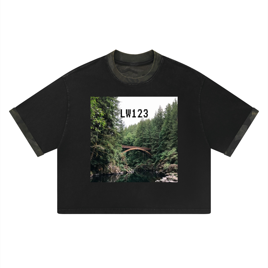LW 123 Mineral Washed Boxy Panel T-Shirt