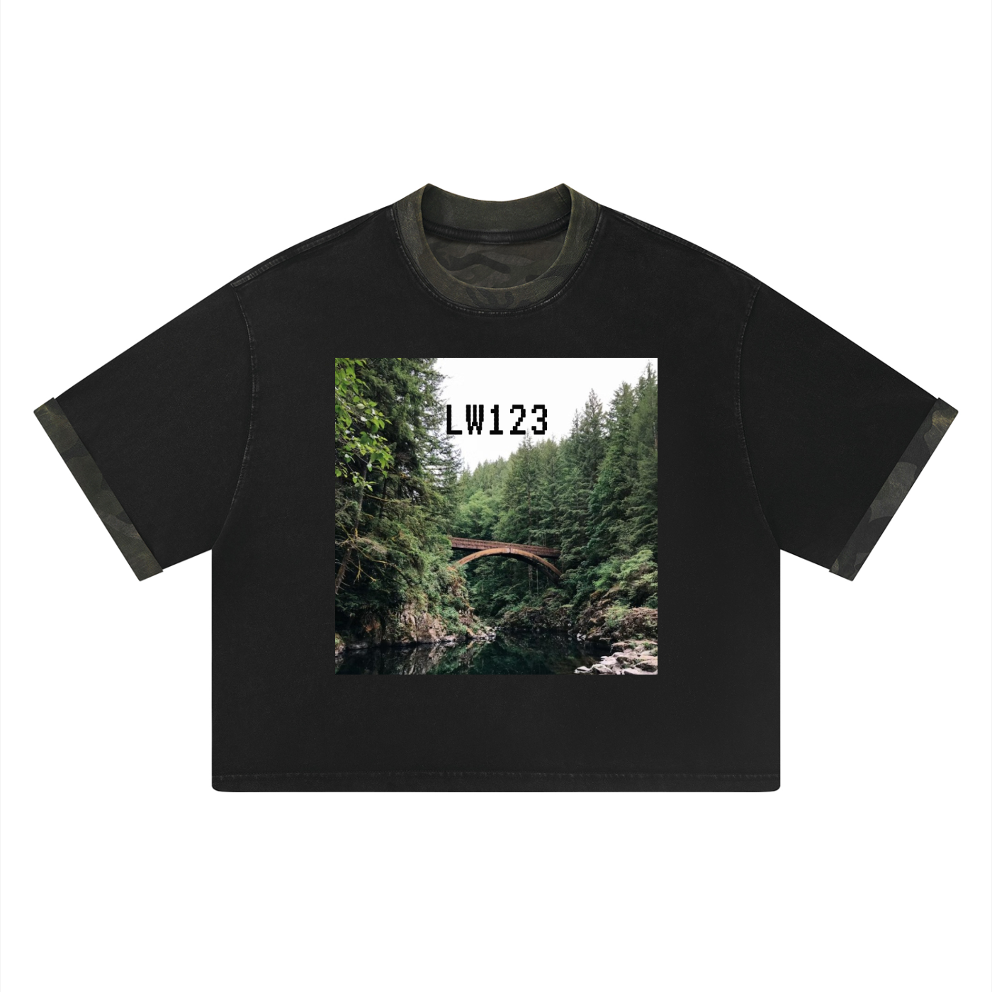 LW 123 Mineral Washed Boxy Panel T-Shirt